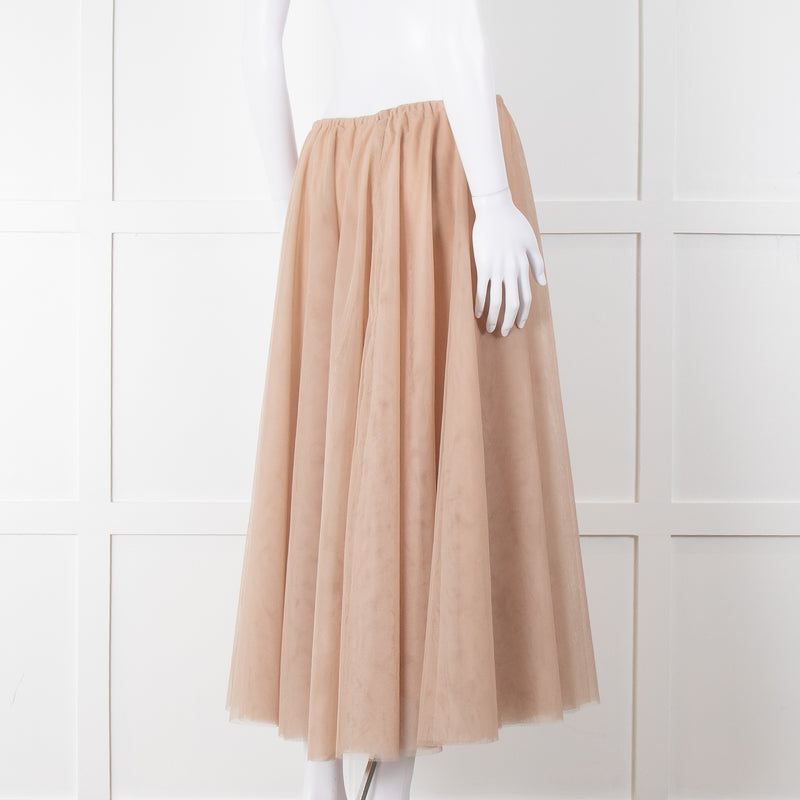 Raey Nude Net Tulle Full Circle Maxi Skirt