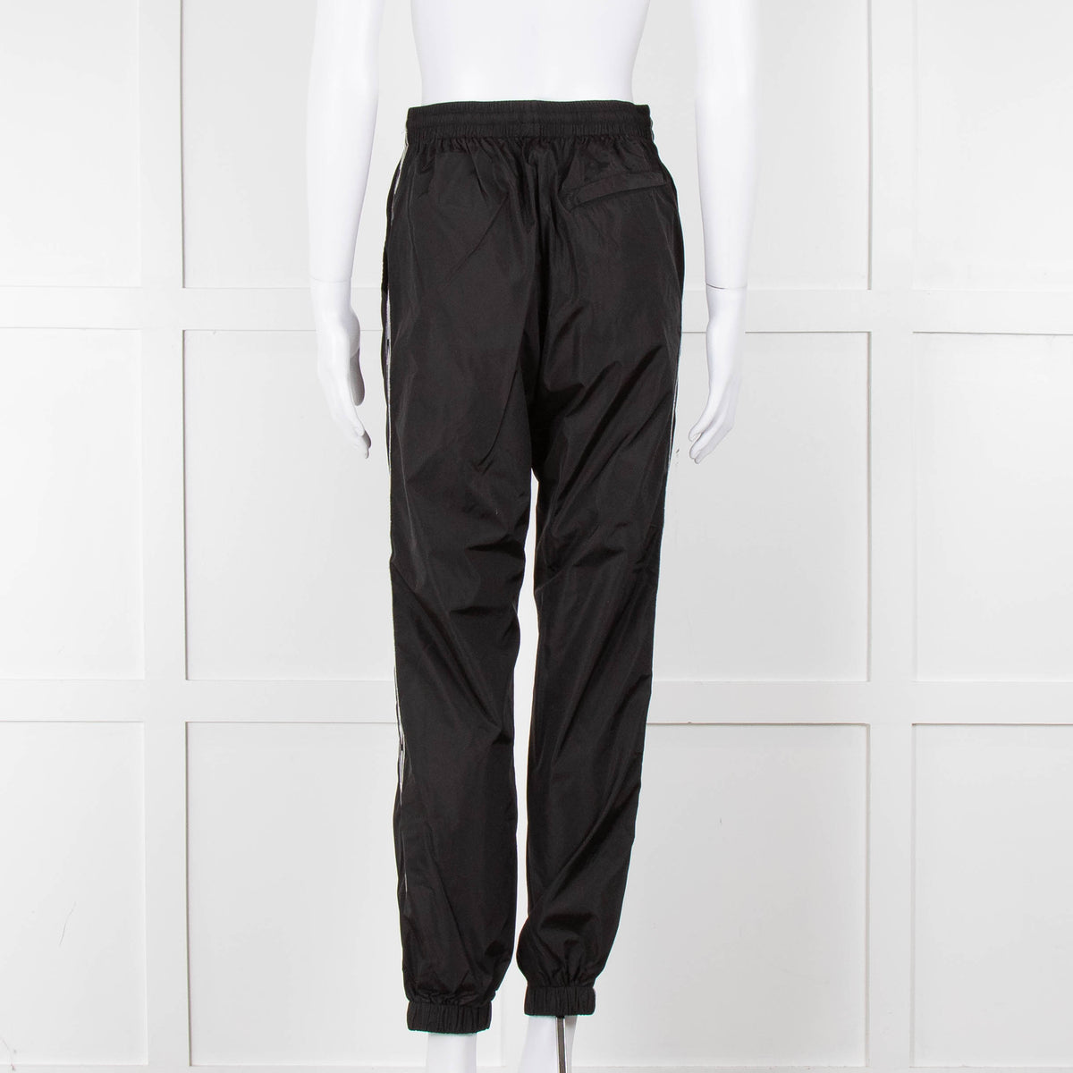 Off-White Black Nylon Joggers With Silver Lurex Arrows