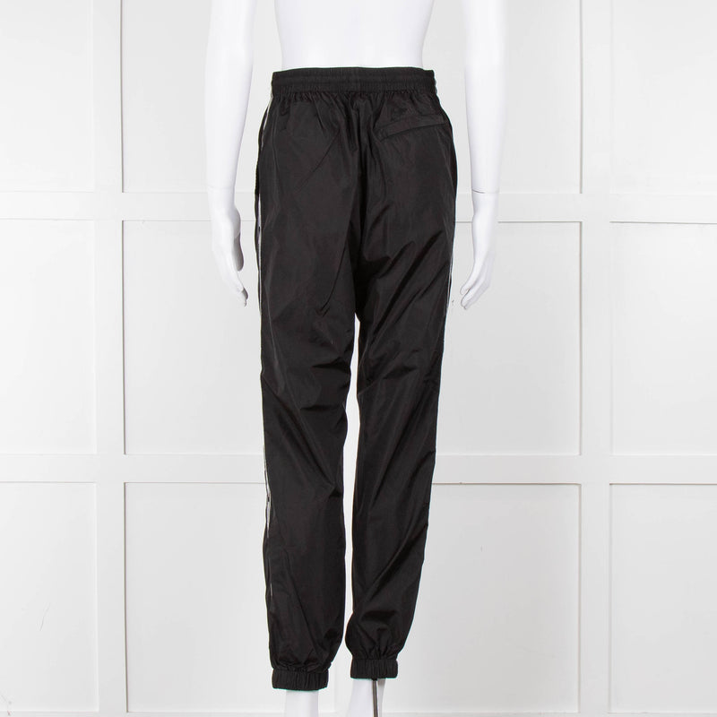 Off-White Black Nylon Joggers With Silver Lurex Arrows