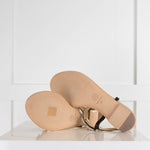 Chanel Interlocking CC Logo Leather T-Strap Sandals