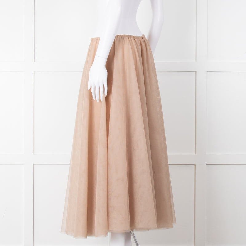 Raey Nude Net Tulle Full Circle Maxi Skirt