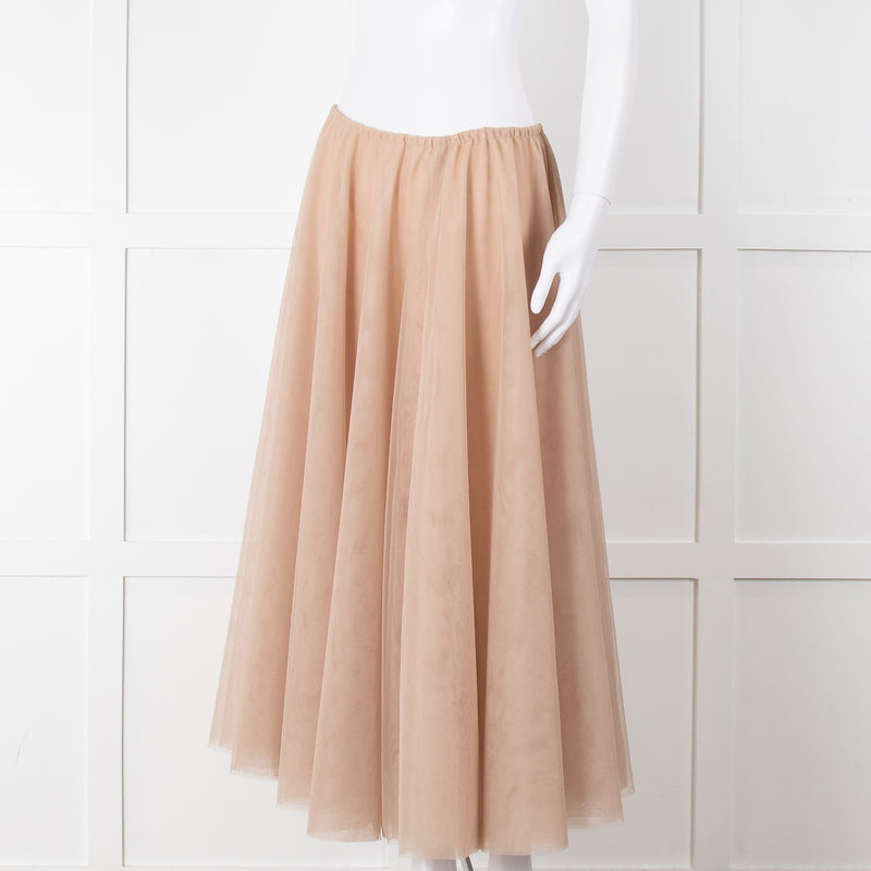 Raey Nude Net Tulle Full Circle Maxi Skirt