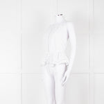 Zimmermann White Halter Neck Lace Cotton Top