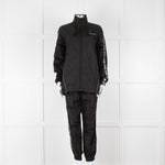 Off-White Black Nylon Jacket With Silver Lurex Arrows