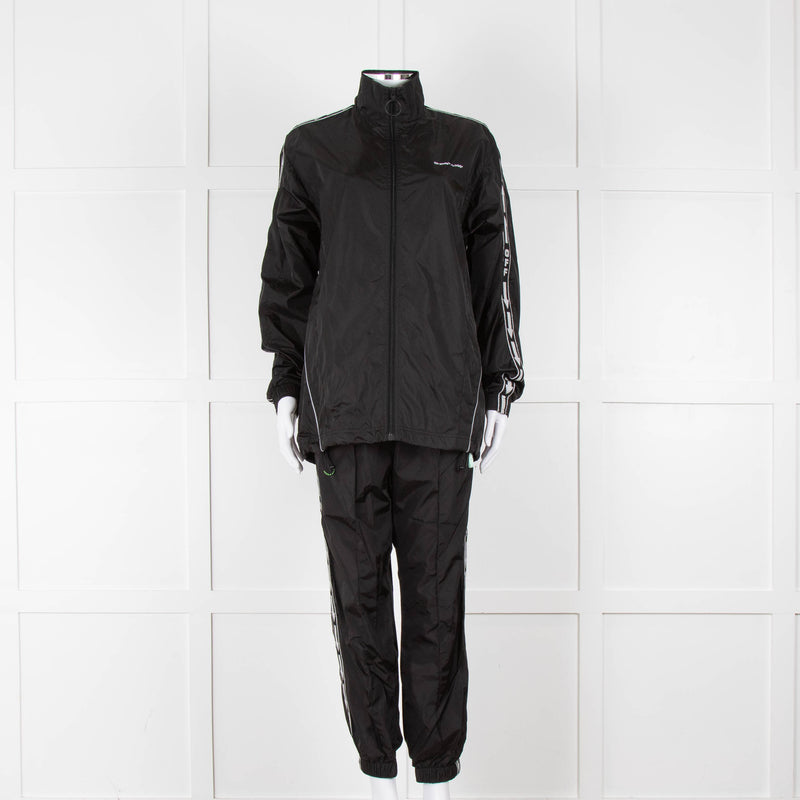 Off-White Black Nylon Jacket With Silver Lurex Arrows