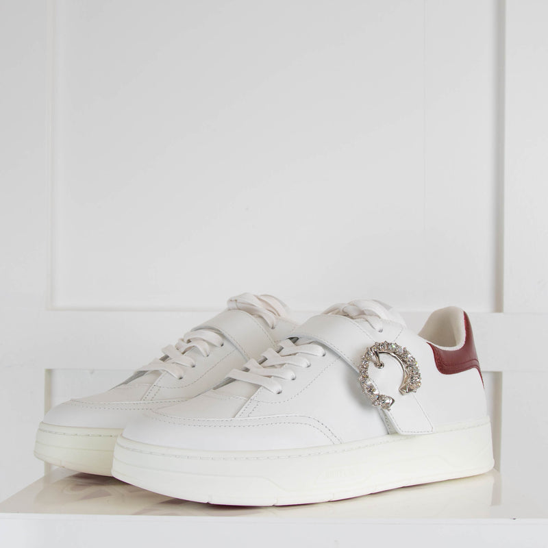 Jimmy Choo Osaka Red Detail Jewelled Trainers