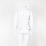 Zimmermann White Halter Neck Lace Cotton Top