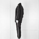 Off-White Black Nylon Jacket With Silver Lurex Arrows