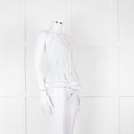 Zimmermann White Halter Neck Lace Cotton Top