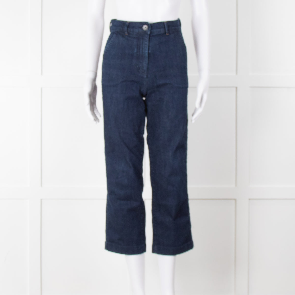 Bimba Y Lola Navy High Waisted Wide Leg Jeans