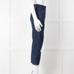 Bimba Y Lola Navy High Waisted Wide Leg Jeans
