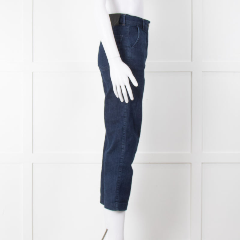 Bimba Y Lola Navy High Waisted Wide Leg Jeans
