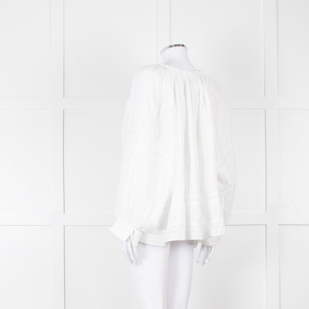 Zadig & Voltaire Cream Lace Trim Oversized Top
