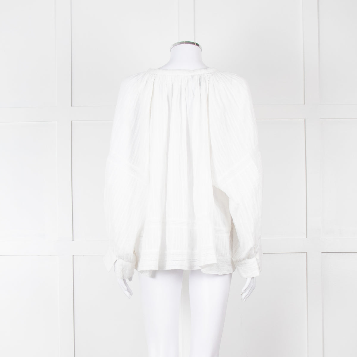 Zadig & Voltaire Cream Lace Trim Oversized Top