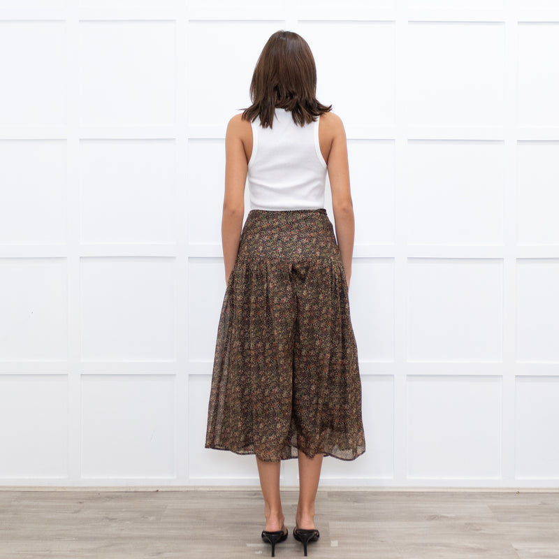 Really Wild Khaki Small Floral Print Skirt