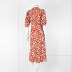 Kitri Brown Lime Green Printed Midi Dress