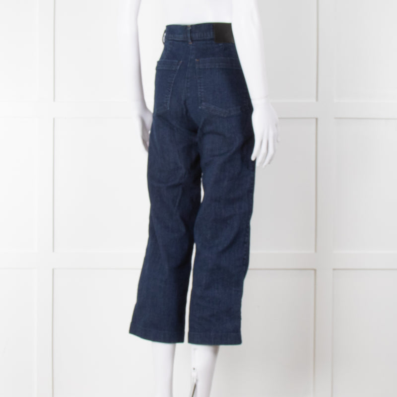 Bimba Y Lola Navy High Waisted Wide Leg Jeans