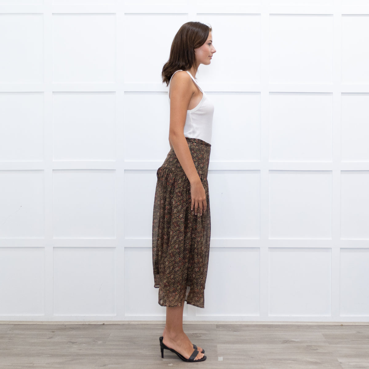 Really Wild Khaki Small Floral Print Skirt
