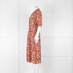 Kitri Brown Lime Green Printed Midi Dress
