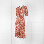 Kitri Brown Lime Green Printed Midi Dress
