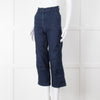 Bimba Y Lola Navy High Waisted Wide Leg Jeans