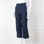 Bimba Y Lola Navy High Waisted Wide Leg Jeans