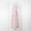 Beulah Cream Red Blue Floral Print Sleeveless Cotton Midi Dress