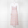 Beulah Cream Red Blue Floral Print Sleeveless Cotton Midi Dress