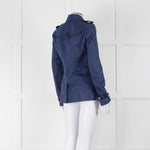 Burberry Navy Double Breasted Trench Short Jacket