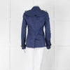 Burberry Navy Double Breasted Trench Short Jacket