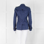 Burberry Navy Double Breasted Trench Short Jacket
