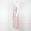 Beulah Cream Red Blue Floral Print Sleeveless Cotton Midi Dress