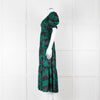 Kitri Green Black Printed Shirred Bodice Maxi Dress