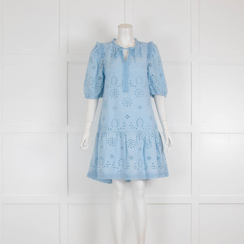 Moliin Copenhagen Blue Broderie Anglaise Dress