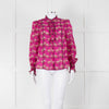 ME + EM Hot Pink Floral Frill Trim Blouse