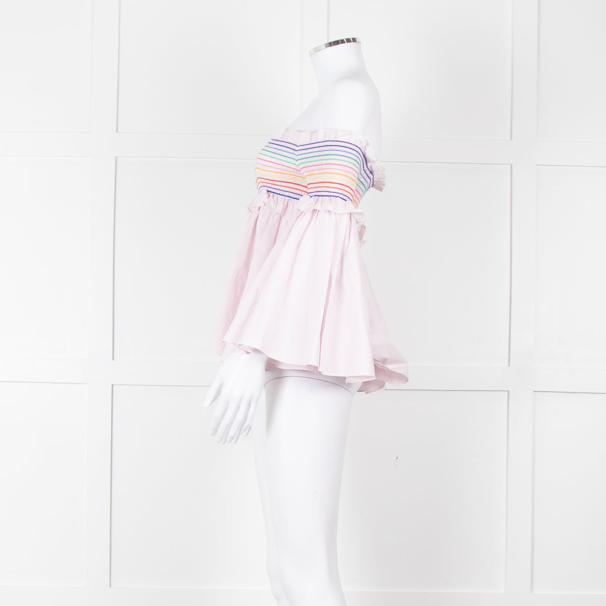 Petersyn Pale Pink Multi Smock Off The Shoulder Top