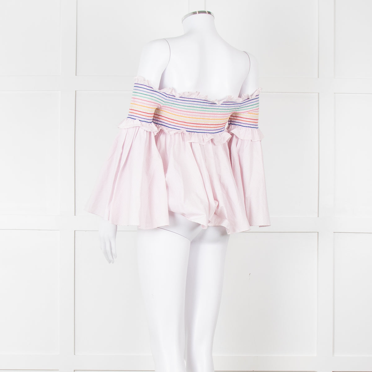 Petersyn Pale Pink Multi Smock Off The Shoulder Top