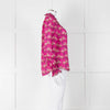 ME + EM Hot Pink Floral Frill Trim Blouse