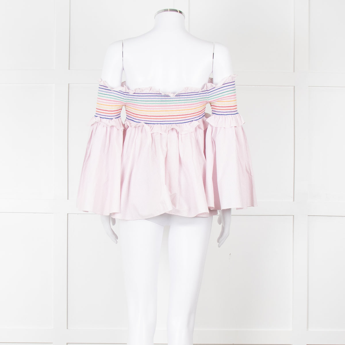 Petersyn Pale Pink Multi Smock Off The Shoulder Top
