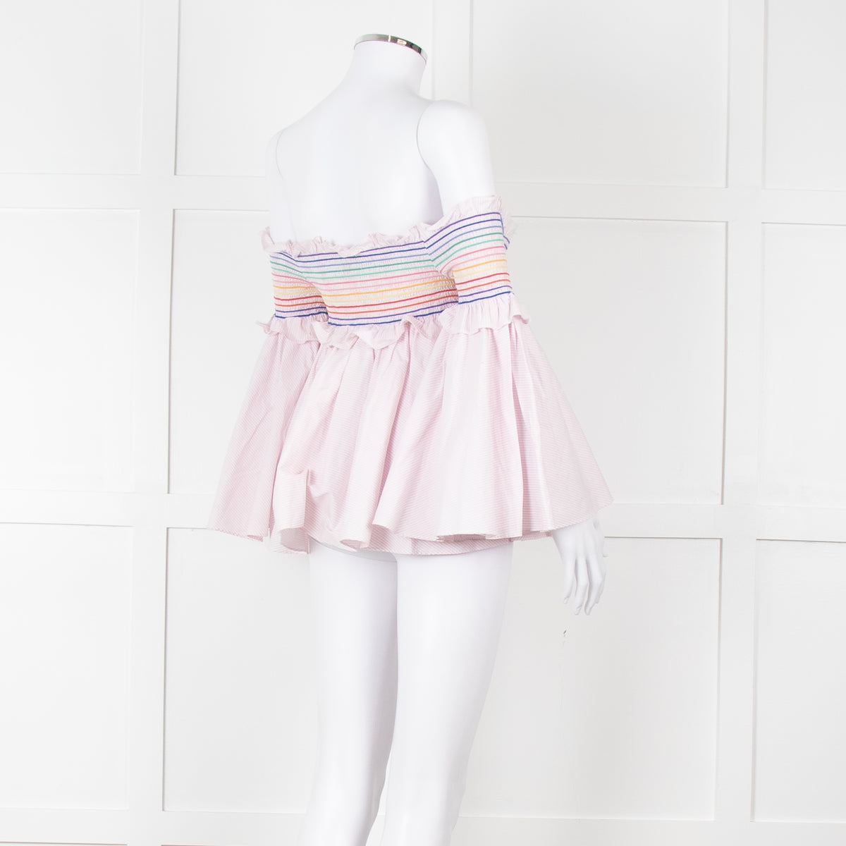 Petersyn Pale Pink Multi Smock Off The Shoulder Top