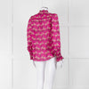 ME + EM Hot Pink Floral Frill Trim Blouse