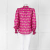 ME + EM Hot Pink Floral Frill Trim Blouse