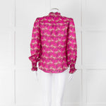 ME + EM Hot Pink Floral Frill Trim Blouse