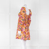 Zimmermann Cotton Orange, Pink and Purple Floral 'Violet' Twist Front Mini Dress