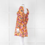 Zimmermann Cotton Orange, Pink and Purple Floral 'Violet' Twist Front Mini Dress