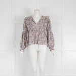 Idano Multicolour Floral and Frill Blouse