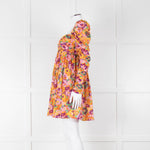 Zimmermann Cotton Orange, Pink and Purple Floral 'Violet' Twist Front Mini Dress