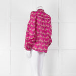ME + EM Hot Pink Floral Frill Trim Blouse