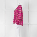 ME + EM Hot Pink Floral Frill Trim Blouse