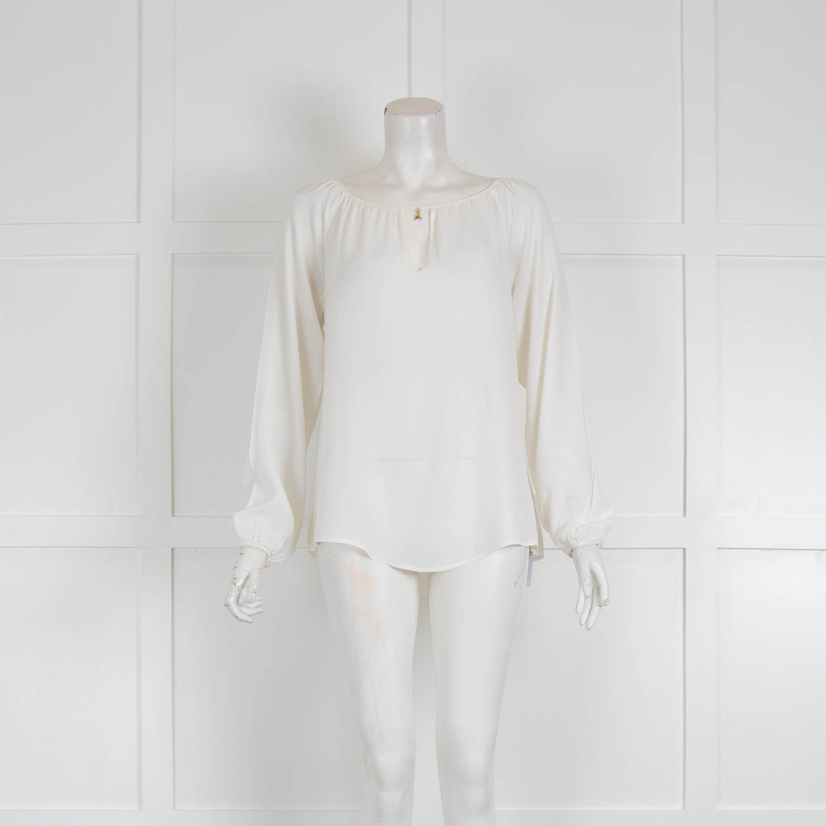 Patrizia Pepe Cream Silk Mix Top
